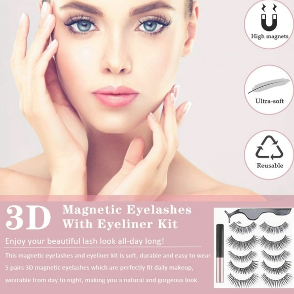 Magnetic Eyelashes and Eyeliner Set (5 pair/set) - Picture 4 of 7